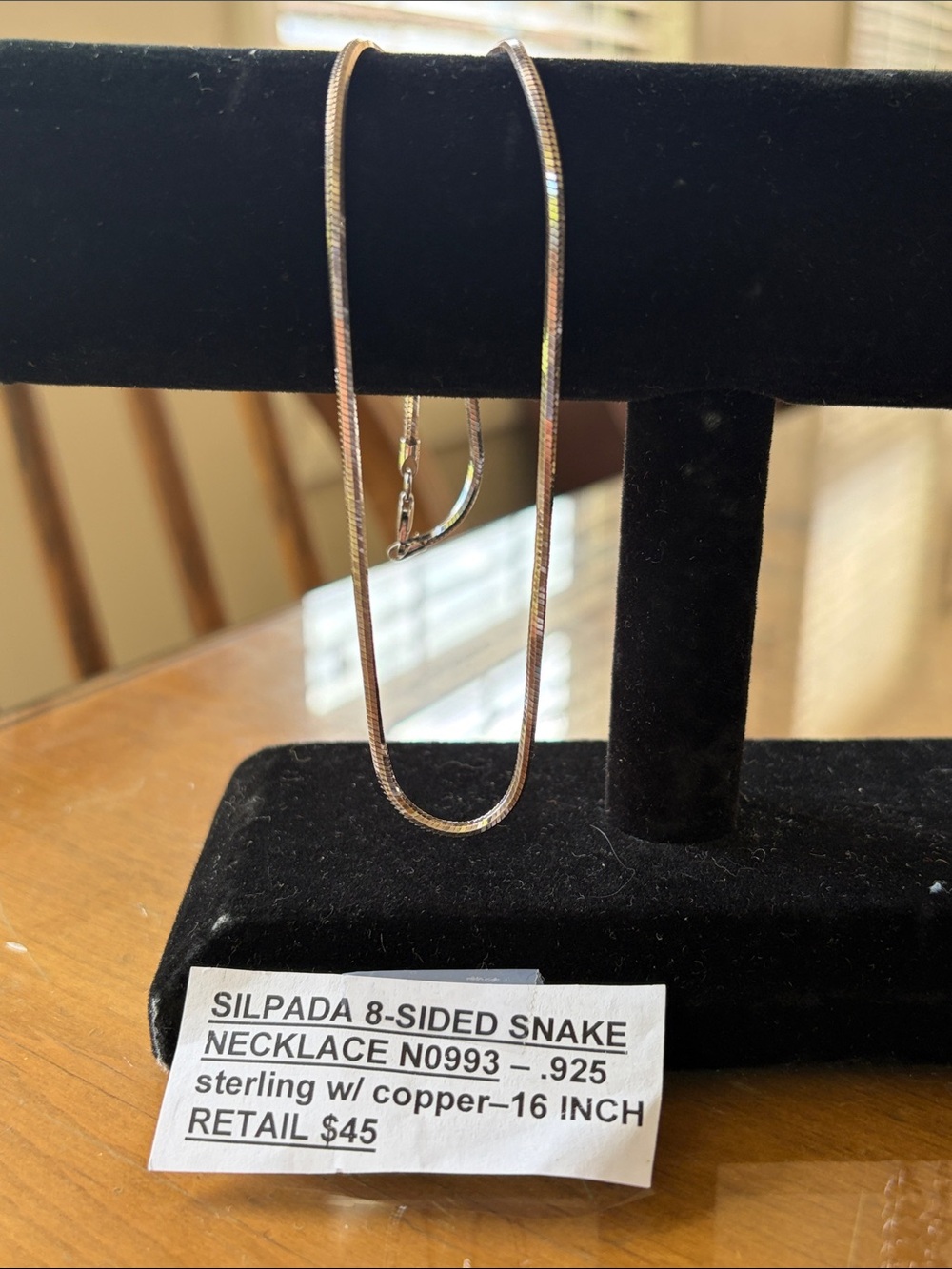 Silpada 8-sided snake .925 sterling chain